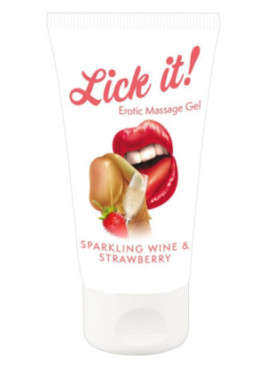Erotic Massage Gel Sparkling Wine and Strawberry